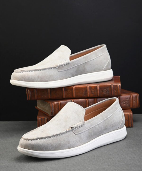 Men Round Toe Memory Foam Suede Loafers